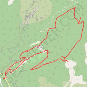 Vevouil-Cabachaou - falaise au-dessus de Vevouil GPS track, route, trail