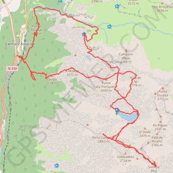 Moléta - Tronquéra - Pala de Ip - Collarada - Névéra - cirque de Saman GPS track, route, trail