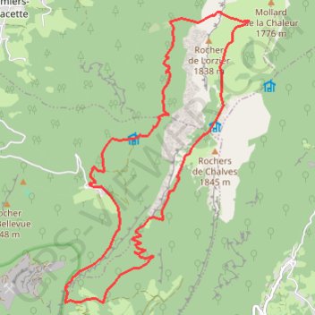 Rocher de Lorzier GPS track, route, trail