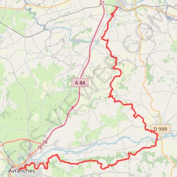 Les belvédères du Mont-Saint-Michel : d'Avranche à Villedieu GPS track, route, trail