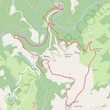 Vallée de l'Aveyron - La Bastide-L'Evêque GPS track, route, trail