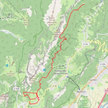 Petites roches bas GPS track, route, trail