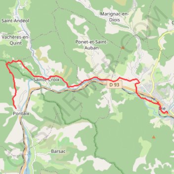 Grande Traversée des PréAlpes : Pontaix - Die GPS track, route, trail