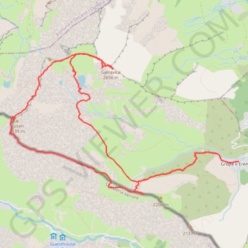 Djeravica - Gjeravica - Gusan - Circular ridge tour GPS track, route, trail