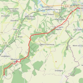 Fismes - Fère en Tardenois GPS track, route, trail