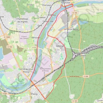 Conflans - Poissy via Achères GPS track, route, trail