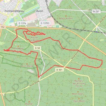 Rocher de Bouligny et d'Avon GPS track, route, trail