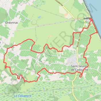 🚴 Trace ,boucle de Saint-Seurin de Cadourne GPS track, route, trail