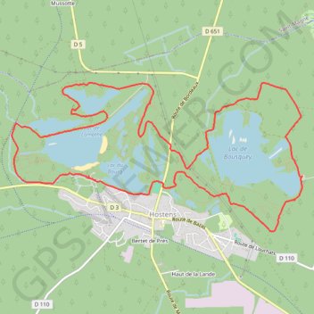 Autour des lacs d'Hostens GPS track, route, trail