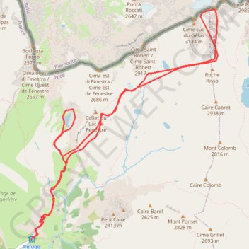 Gelas via le lac de Fenestre GPS track, route, trail