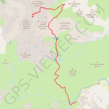 Ossau GPS track, route, trail