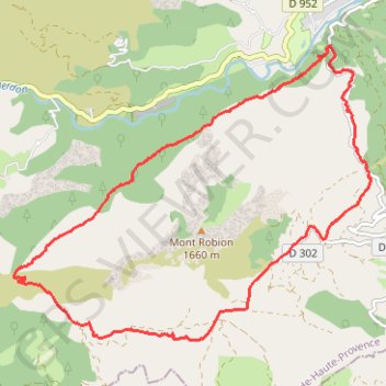 Tour de la montagne de Robion GPS track, route, trail