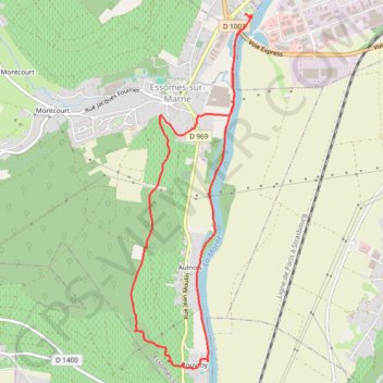 Vallée de la Marne, Château Thierry GPS track, route, trail