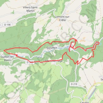 Vallée du cusancin GPS track, route, trail