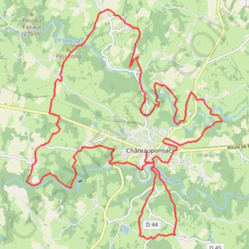 Grande boucle - Le chemin de l'Osmonde Royale - Châteauponsac GPS track, route, trail