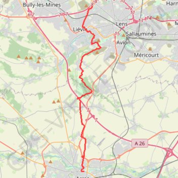 La Route du Louvre « La Canadienne » - Arras GPS track, route, trail