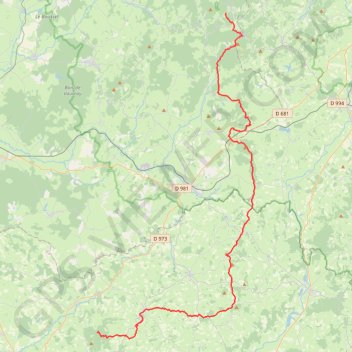 GR13 De Glux-en-Glenne (Nièvre) à Signal-de-Mont (Saône-et-Loire) GPS track, route, trail