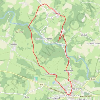 Le sentier de Chênepierre - Châteauponsac GPS track, route, trail