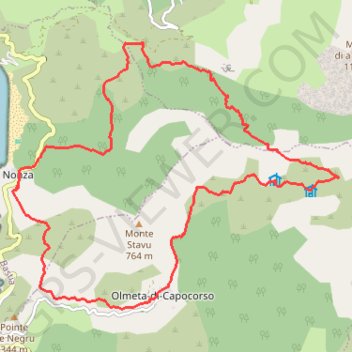 Balade au dessus de Nonza GPS track, route, trail
