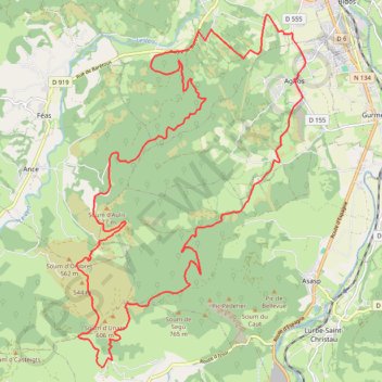 Circuit des bois de Bugangue et Labaig GPS track, route, trail