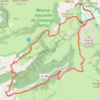 Puy du Sancy - Charreire - Fontaine Salée - Puy du Sancy GPS track, route, trail
