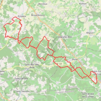 St Sulpice vers Ecoyeux 46 kms n°2 GPS track, route, trail