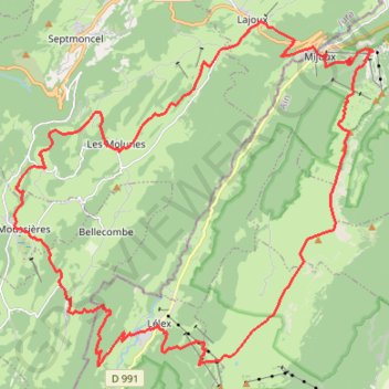 Randonnée dans le Haut-Jura - Colomby de Gex GPS track, route, trail