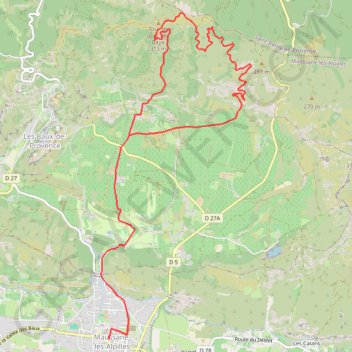 Les Alpilles et la piste des Lombards - Maussane-les-Alpilles GPS track, route, trail