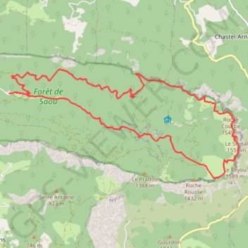 Synclinal de Saou (Drôme) - Les Trois becs GPS track, route, trail