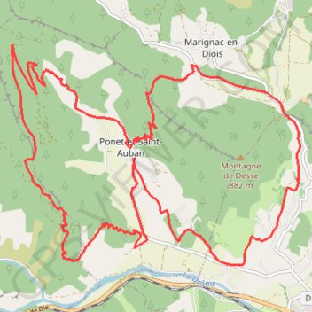 Ponet Saint Auban (Drôme) GPS track, route, trail