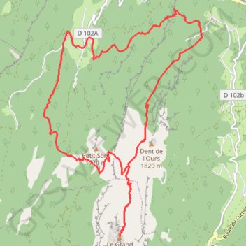 CHARTREUSE - Grand Som (au départ de la Ruchère) GPS track, route, trail