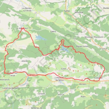 Le Mas d'Azil - Cadarcet - Voie verte - Le Mas d'Azil GPS track, route, trail