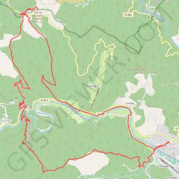 Sur les traces de R.L Stevenson GPS track, route, trail