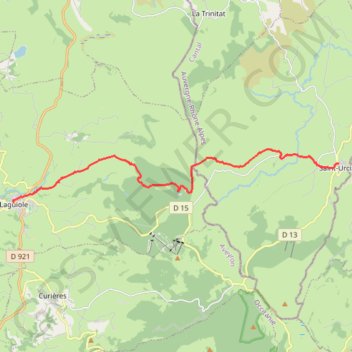 De Laguiole à Saint-Urcize GPS track, route, trail