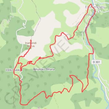 L’Iramendy depuis le village d'Estérençuby GPS track, route, trail
