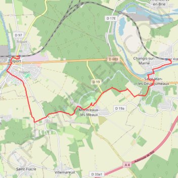 Montceaux-lès-Meaux GPS track, route, trail