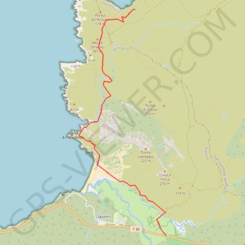 Plage de l'Acciolu GPS track, route, trail