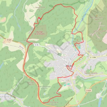 Circulaire panoramique de Bitche GPS track, route, trail
