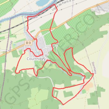 Courthiézy GPS track, route, trail