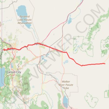 Day 1: Home to dispersed camping 60 mi E of Austin, NV GPS track, route, trail