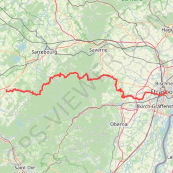 GR 534 : De Blâmont (Meurthe-et-Moselle) à Strasbourg (Bas-Rhin) GPS track, route, trail