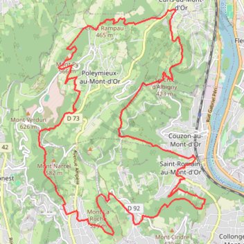 Curis-au-Mont-d'Or GPS track, route, trail