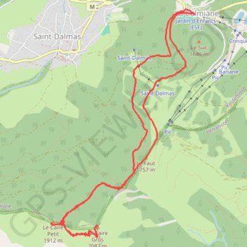 La Colmiane - Le Caïre Gros GPS track, route, trail