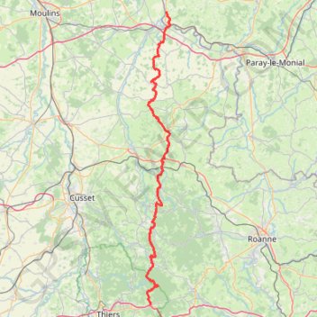 GR3 De Chabreloche (Puy-de-Dôme) à Saint Aubin-sur-Loire (Saône-et-Loire) GPS track, route, trail