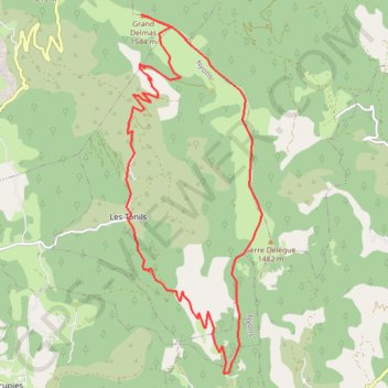 Montagne de COUSPEAU GPS track, route, trail