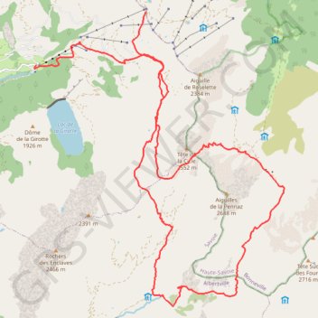 Tour des Aiguilles de la Pennaz GPS track, route, trail