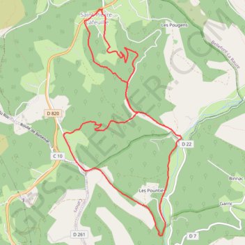 Saint-Pierre-La-Feuille château de Roussillon GPS track, route, trail