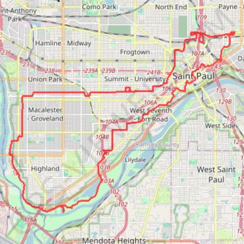 St Paul Cycling GPS track, route, trail