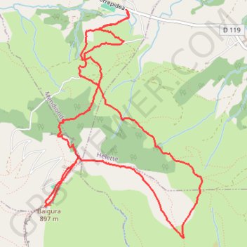 Le Baïgura par le sentier de découverte GPS track, route, trail