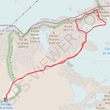 Le Râteau - Sommet W GPS track, route, trail
